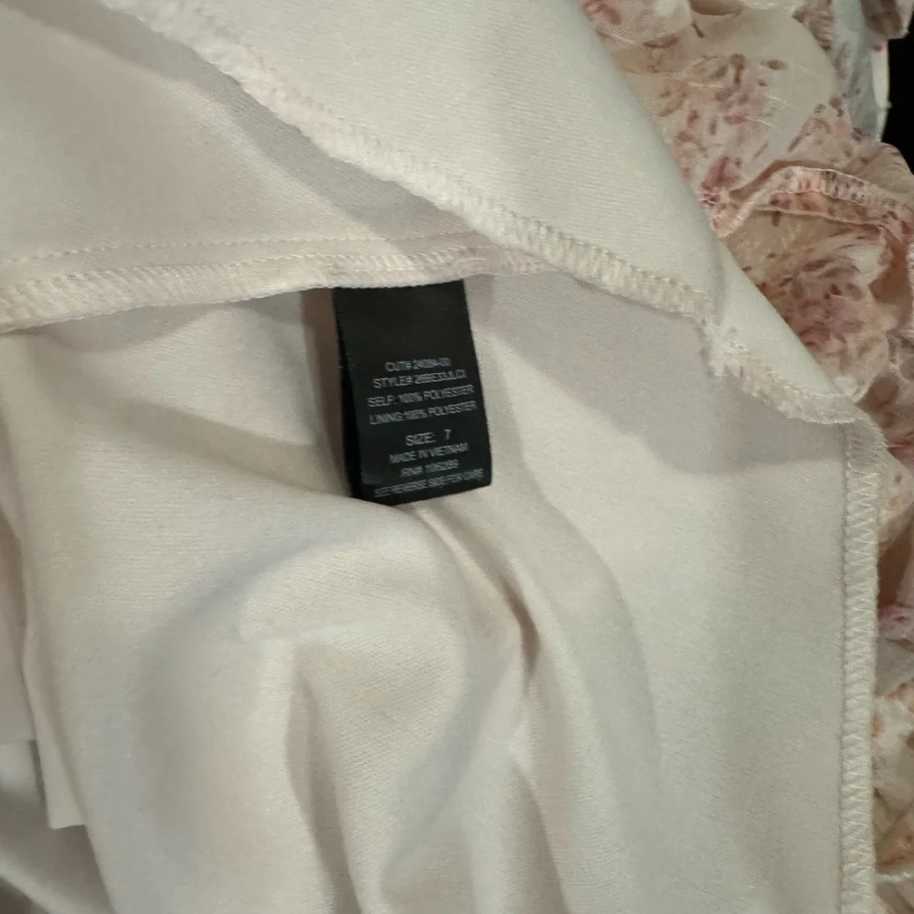 TRIXXI FLORAL TIERED TIED RUFFLE MINI DRESS SIZE 7 - Picture 7 of 7